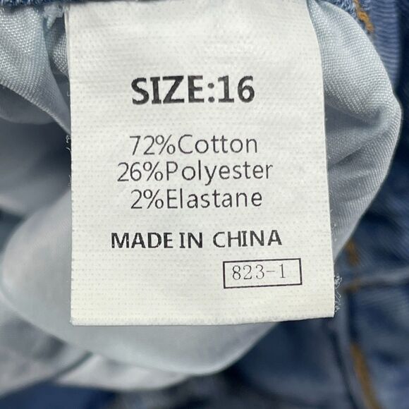 Sidefeel Jeans Womens 16 Blue Denim Cotton Stretch Loose High Rise Straight Leg - Picture 7 of 13